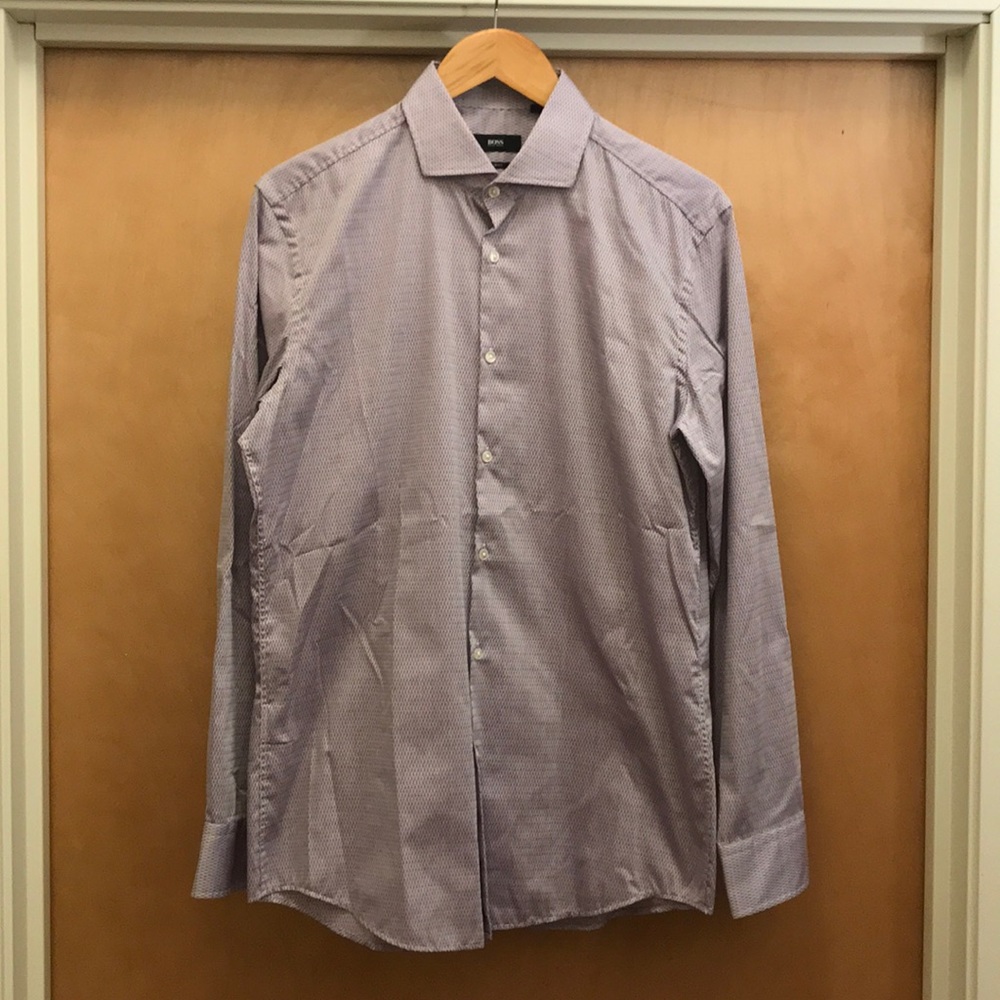 Boss Black Slim Fit Light Purple Shirt